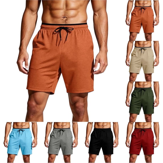 DYTTDG Men's Quick-Dry Mesh Athletic Shorts | Elastic Drawstring Waist Running Workout Shorts with Pockets, Lightweight Sport Shorts