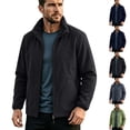 thumbnail image 1 of DYTTDG Men's Reversible Stand Collar Full Zip Fleece Jacket, Solid Long Sleeve Warm Casual Coat with Side Pockets Lightweight Outerwear for Fall Winter Daily Wear, 1 of 8