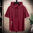 thumbnail image 1 of DYTTDG Men's Solid Color Short Sleeve Hooded T-Shirt | Casual Pullover Top with Kangaroo Pocket for Daily Wear, Gym, and Outdoor Activities, 1 of 8