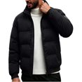 thumbnail image 1 of DYTTDG Men’s Winter Puffer Jacket, Long Sleeve Zip Up Quilted Outerwear with Ribbed Cuffs, Casual Loose Fit Coat for Daily Outdoor Wear, 1 of 8