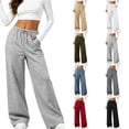 thumbnail image 1 of DYTTDG Women's Drawstring Wide Leg Sweatpants, Elastic High Waist Loose Casual Trousers with Side Pockets for Daily Loungewear, 1 of 8