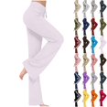 thumbnail image 1 of DYTTDG Women's High Waist Solid Flare Leggings, Drawstring Elastic Waist Loose Bootcut Trousers, Soft Stretchy Active Bottoms for Workout Gym Daily Casual Wear S-3XL, 1 of 4