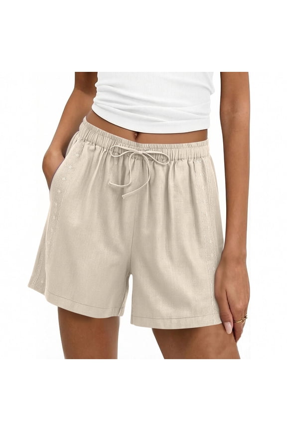 Women's Hollowed Out Lace Elastic Waist Shorts | Drawstring Casual Crochet Shorts for Summer, Beach, Vacation & Boho Style