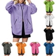 thumbnail image 1 of DYTTDG Women's Lightweight Hooded Zip-Up Jacket Long Sleeve Solid Casual Windbreaker Drawstring Waist Zipper Pockets Outerwear, 1 of 8