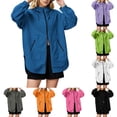 thumbnail image 1 of DYTTDG Women's Lightweight Hooded Zip-Up Jacket Long Sleeve Solid Casual Windbreaker Drawstring Waist Zipper Pockets Outerwear, 1 of 8