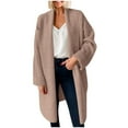 thumbnail image 1 of Jackets for Women DYTTDG Women's Long Cardigan Winter Coat Jacket Solid Color Long Sleeve Warm Coat Sweater on Clearance, 1 of 9