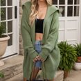 thumbnail image 1 of DYTTDG Women's Long Sweater Jacket Solid Color Lapel Large Lapel Button Cardigan Loose Sweater Coat on Clearance Christmas Gift, 1 of 5