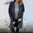 thumbnail image 1 of DYTTDG Women's New Long Coat Solid Color Plus Size Button Wool Jacket Lapel Jacket Coat Winter Long Sleeve Tops Great Gifts for Less, 1 of 6