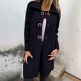 thumbnail image 1 of DYTTDG Women's New Long Coat Solid Color Plus Size Button Wool Jacket Lapel Jacket Coat Winter Long Sleeve Tops Great Gifts for Less, 1 of 7