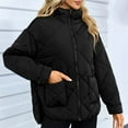 thumbnail image 1 of DYTTDG Women's Outdoor Casual Winter Hooded Jacket Trendy Solid Color Warm Loose Zipper Jacket with Pockets Outerwear on Clearance Christmas Gift, 1 of 6
