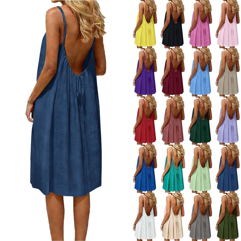 DYTTDG Women's Sleeveless Backless Dress