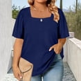 thumbnail image 1 of DYTTDG Womens Plus Size 2026 Summer Tops Square Neck Puff Short Sleeve Casual Loose Tee Shirts, 1 of 6