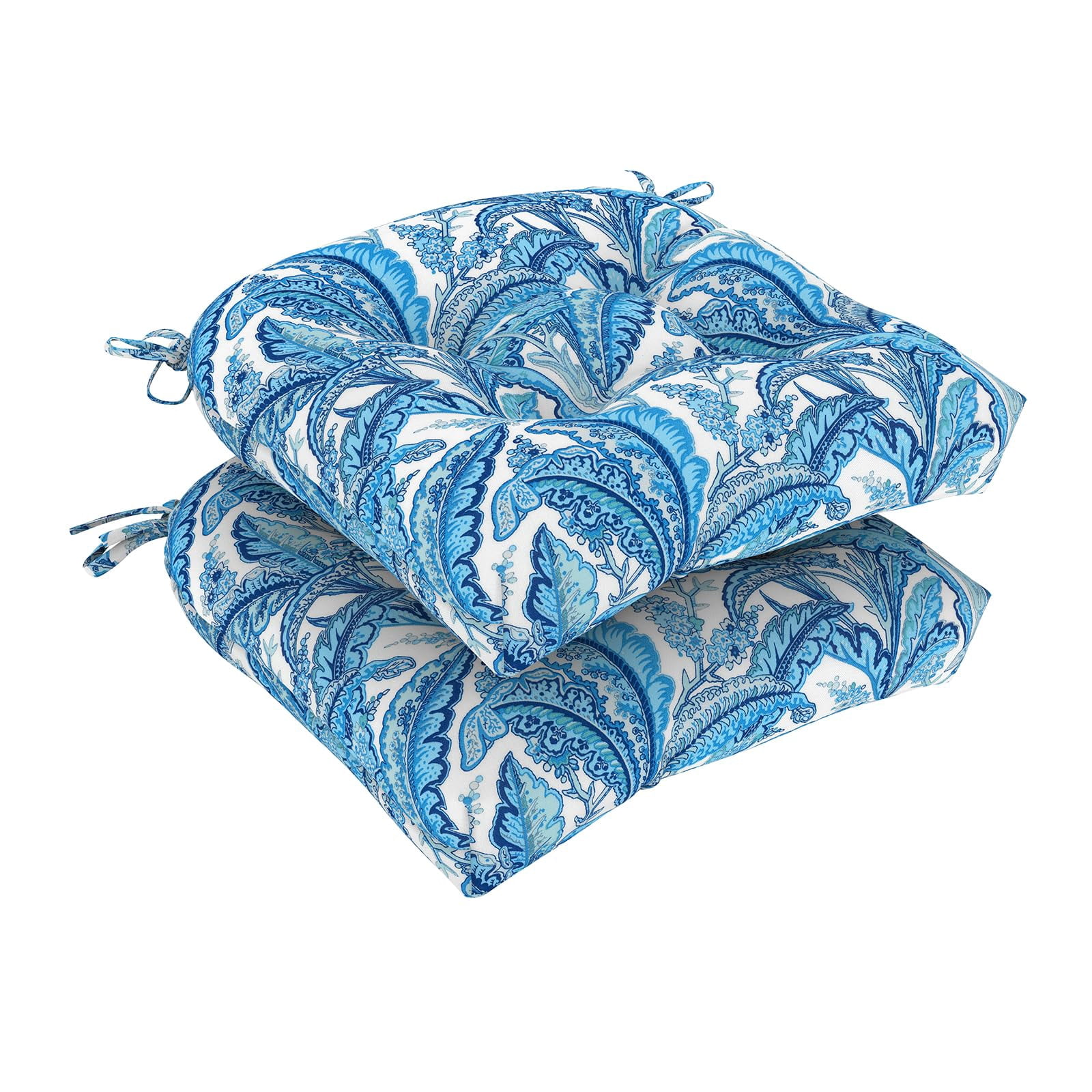 DYTXIII Set of 2 Outdoor Tufted Chair Cushions 19"x19"x4", Water