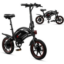 DYU 14" Folding Electric Bike for Adults Teens, 250W 36V/10AH, Pedal-Assist, Commuter Cruiser City E Bike