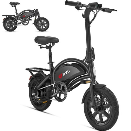 DYU D3F Electric Bike Peak 500W 36V, 14" Mini Ebike for City Commuter, Folding Electric Bicycle for Adult, UL2849