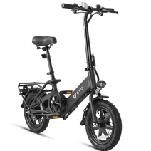 DYU 14" Folding Electric Bike for Adults Teens, 350W 36V/7.5AH, Pedal-Assist, Commuter Cruiser City E Bike