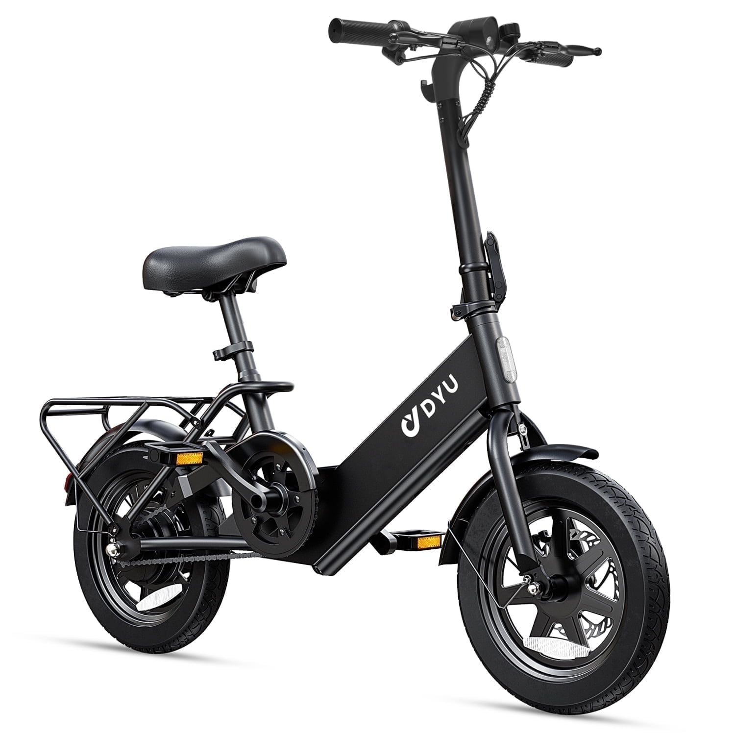 DYU 14" Folding Electric Bike for Adults Teens, 500W Peak Motor 36V/7.8AH Battery, Commuter City Ebike, UL2849