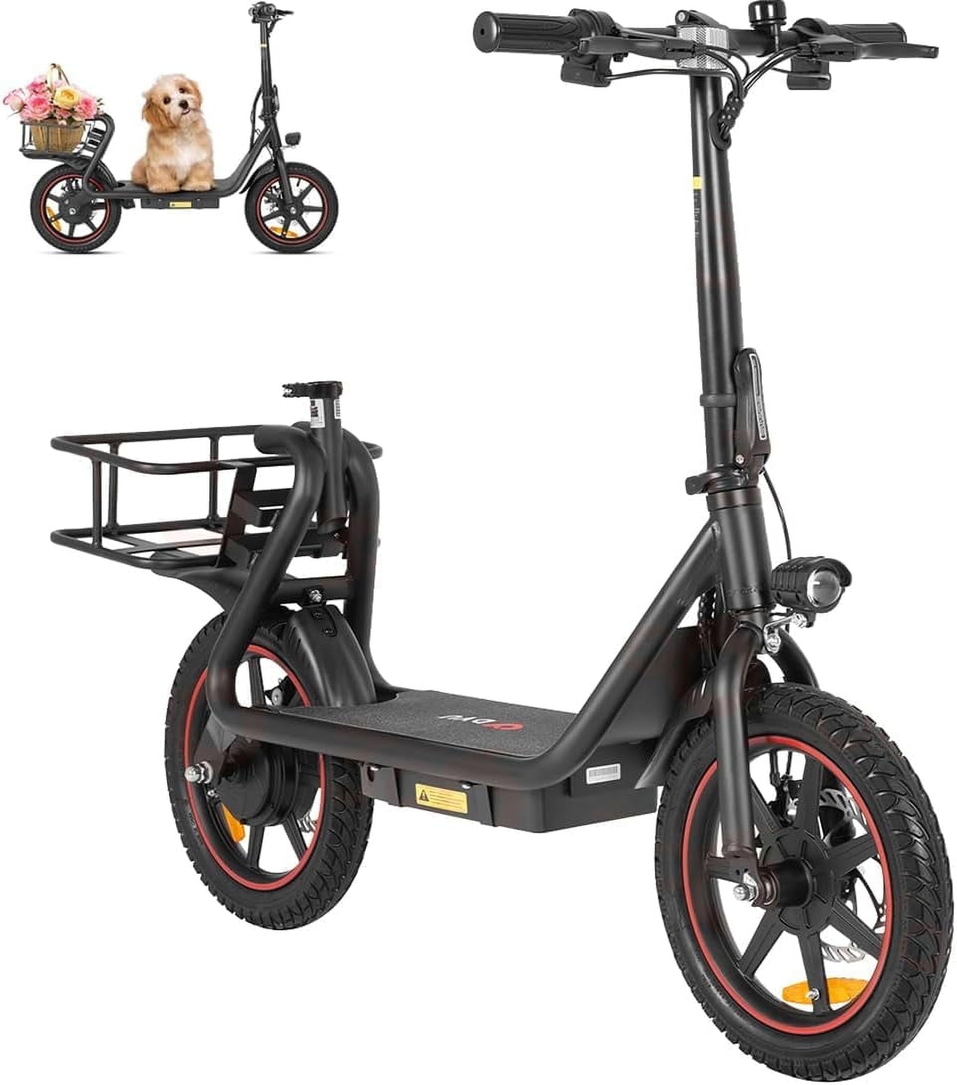 DYU 14" Foldable Electric Scooter for Adults - 500W Peak Motor, 36V 10AH Li-ion Removable Battery, City Commuter E Bike with Cargo Capability, Ideal for Urban Riding UL2849