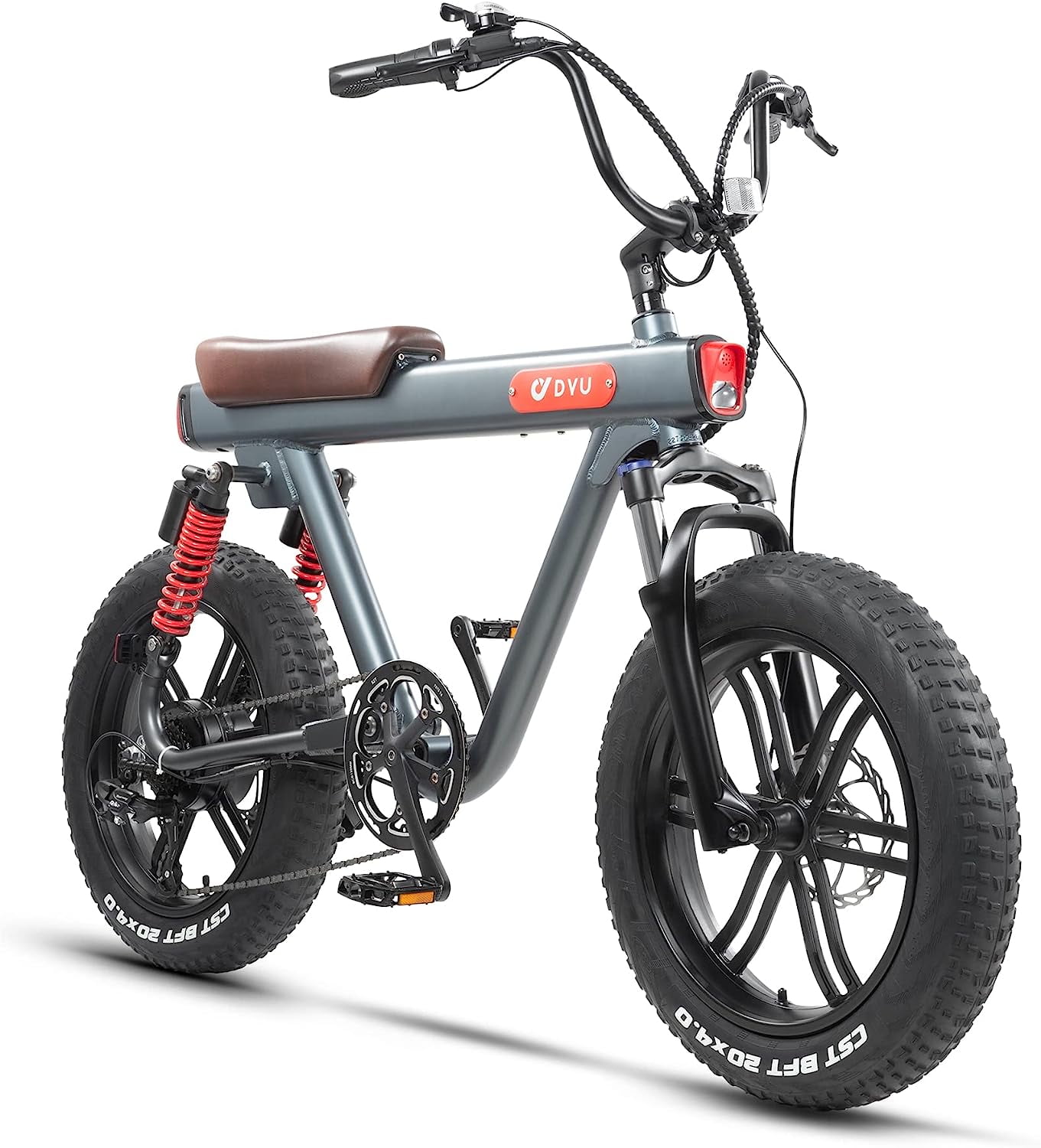 DYU 20" 4.0 Fat Tire Electric Bike for Adults, 750W Electric Mountain Bicycle,48V 15.5AH Removable Battery w/Pedal-Assist E-bike Shimano 7 Speed Suspension Fork with Fender