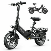 DYU Electric Bike, 350W Folding Electric Bicycles, 36V 7.5Ah, 14" Foldable ebike for Adults and Teens with Pedals, City