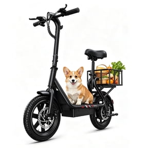 DYU Electric Scooter for Adults,14" Tires Escooter with Seat & Basket, 500W Peak Motor,36V 10AH Battery,20MPH 25Miles Long Range, City Commuter E Bike with Cargo Capability