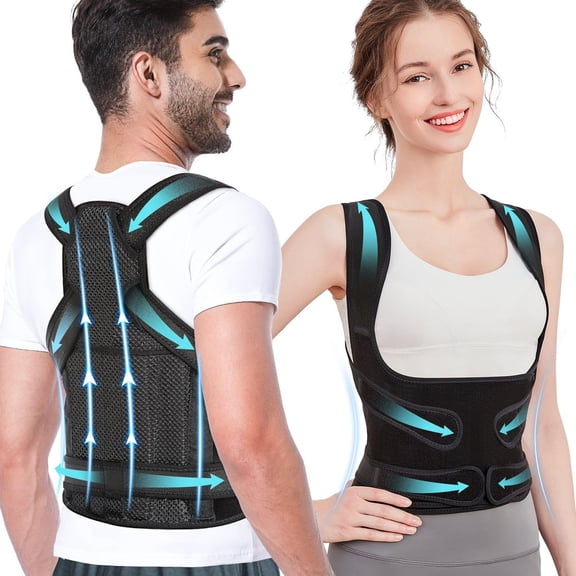 DYUES Women Men Back Brace Posture Corrector,Back Straightener Posture Corrector, Scoliosis & Hunchback Correction, Back Pain, Spine Corrector, Support, Adjustable Posture Trainer