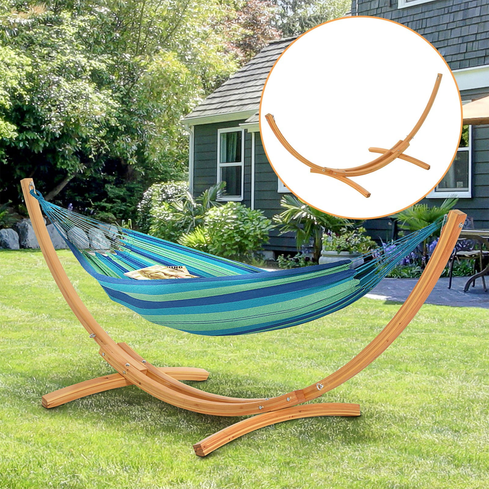 DYUKFG 11-Foot Wooden Hammock Stand - Universal Fit for Most Hammocks,  Heavy-Duty Solid Wood Construction, Ideal for Garden, Patio, Camping  Picnic, Durable Outdoor Accessories - Walmart.com, image size:1600x1600
