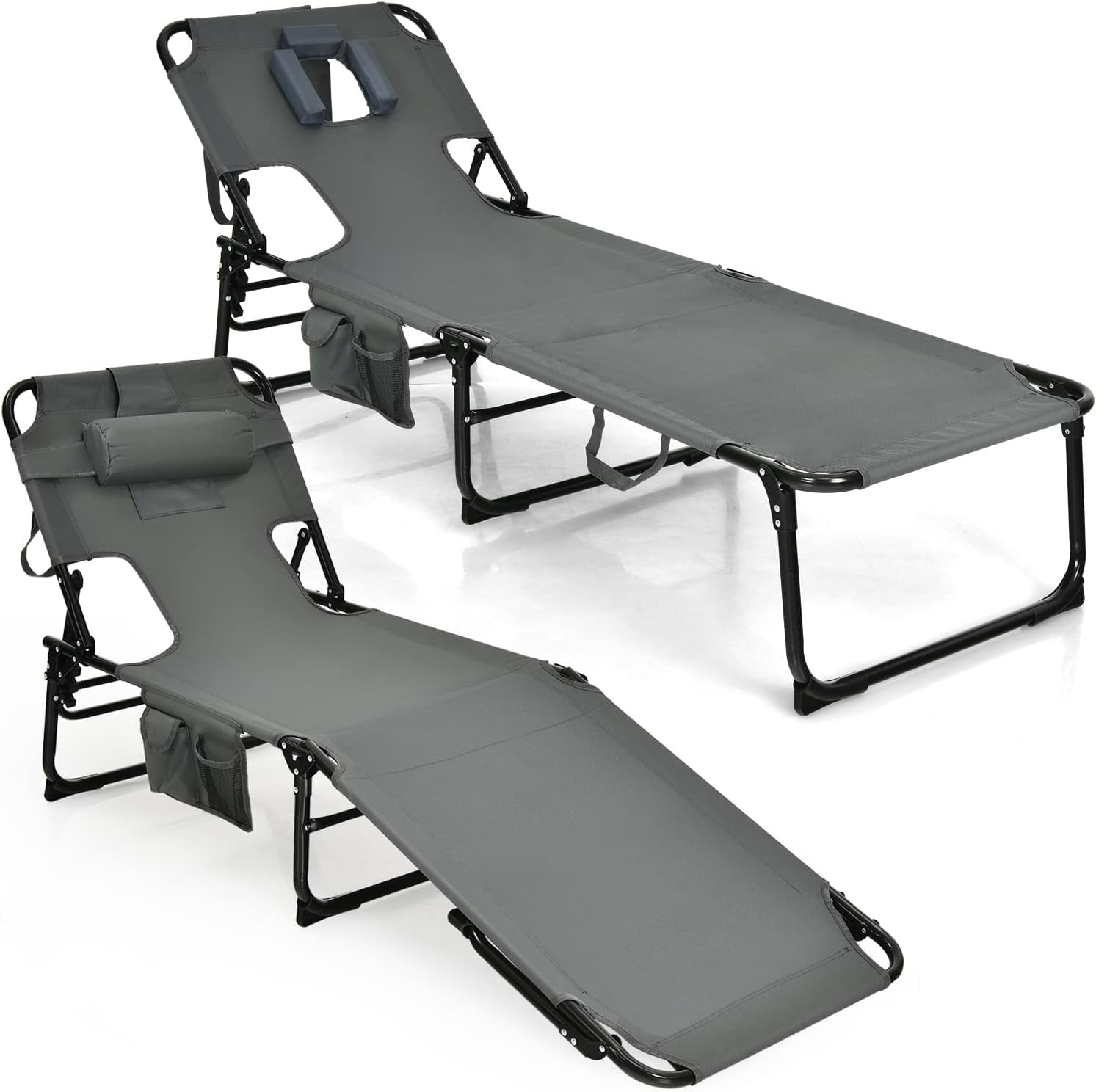 DYUKFG Tanning Chair with Face Arm Hole, Detachable Pillow, Adjustable ...