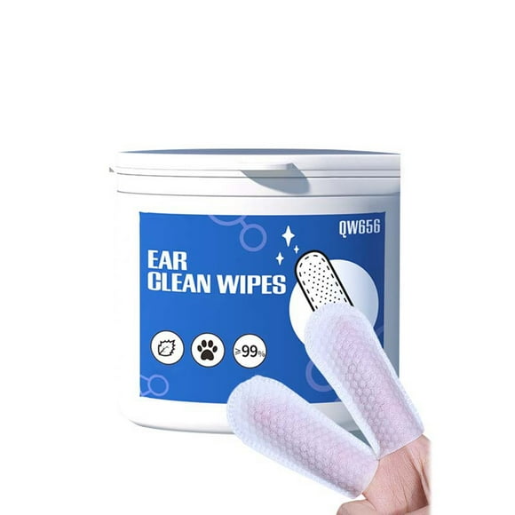 DYWADE 4th of the July Cat& Dog Bowls Dog Ear Cleaner Finger Wipes Dog Cat Ear Finger Wipes Gently Dirt and Odor Dissolves Accumulated Wax Easy to Use Dog Ear Cleaning Finger Wipes10Ml