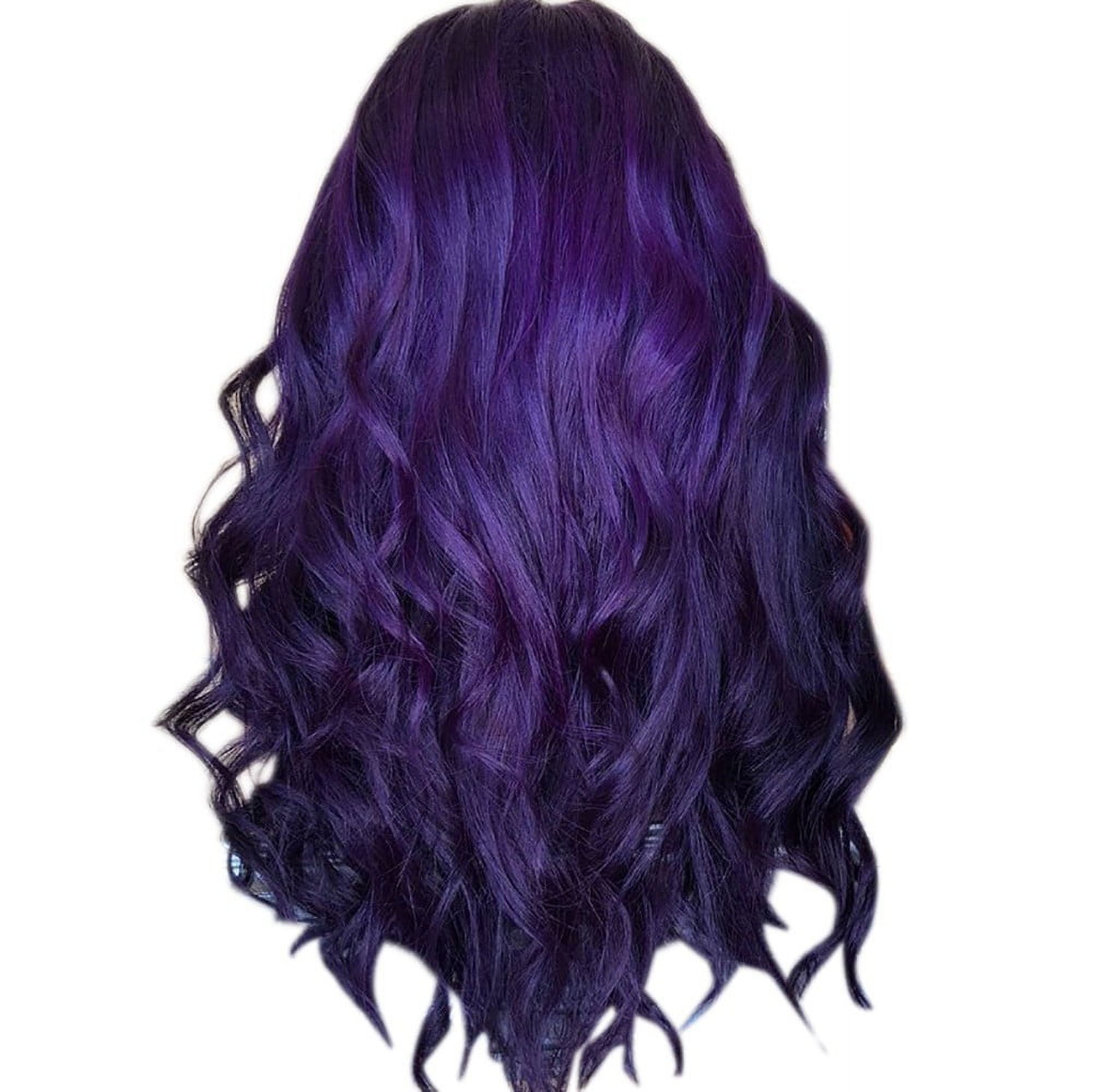 DYWADE 4th of the July Wigs Human Hair Curly Short 70Cm Natural Purple ...