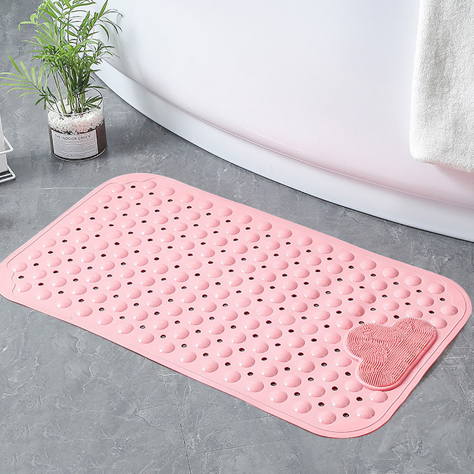 DYWADE Household Textile Shower Mat With Suction Cup And Drain Hole