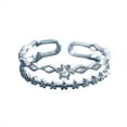 DYWADE Jewel Cool Rings for Double Layer Zircon Ring for Women Diamond
