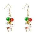 DYWADE Jewel Earrings Snowman Red Green Christmas Bell Cute Ornament Dangle Drop Earrings for