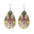 DYWADE Jewel Hoop Earrings for Women'S Double Pu Easter Bunny