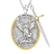 DYWADE Jewelry Mens Jewelry Saint Michael Archangel Pendant,Saint Michael Protection Medallions, Unisex Saint Michael Pendant Necklace Gift for Men Women *12Pcs