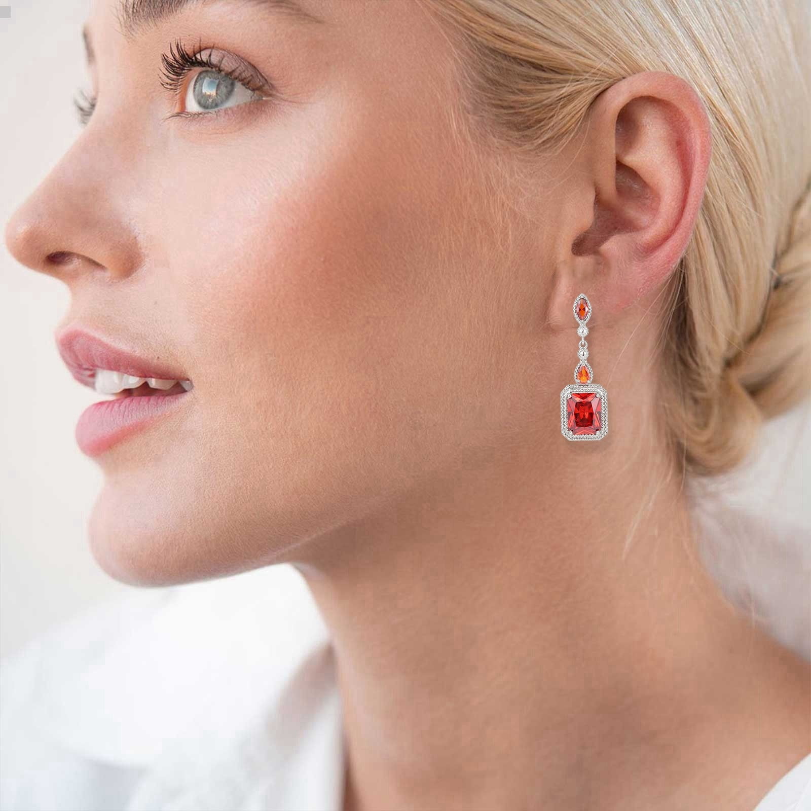 DYWADE Pearls Fashion Gemstone Earrings Super Flash Gemstone Simple