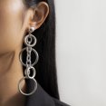 DYWADE Pearls Trendy Simple Long Ring Tassel Earrings Punk Metal Chain Hollow Earrings Female