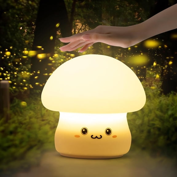 DYY Mushroom Night Light Cute Kids Night Light, Tap to Change Light/Rgb Mode Mushroom Light, Soft Silicone Nursery Night Light, Rechargeable Soft Light Mushroom Lamp for Breastfeeding/Gifts for Kids