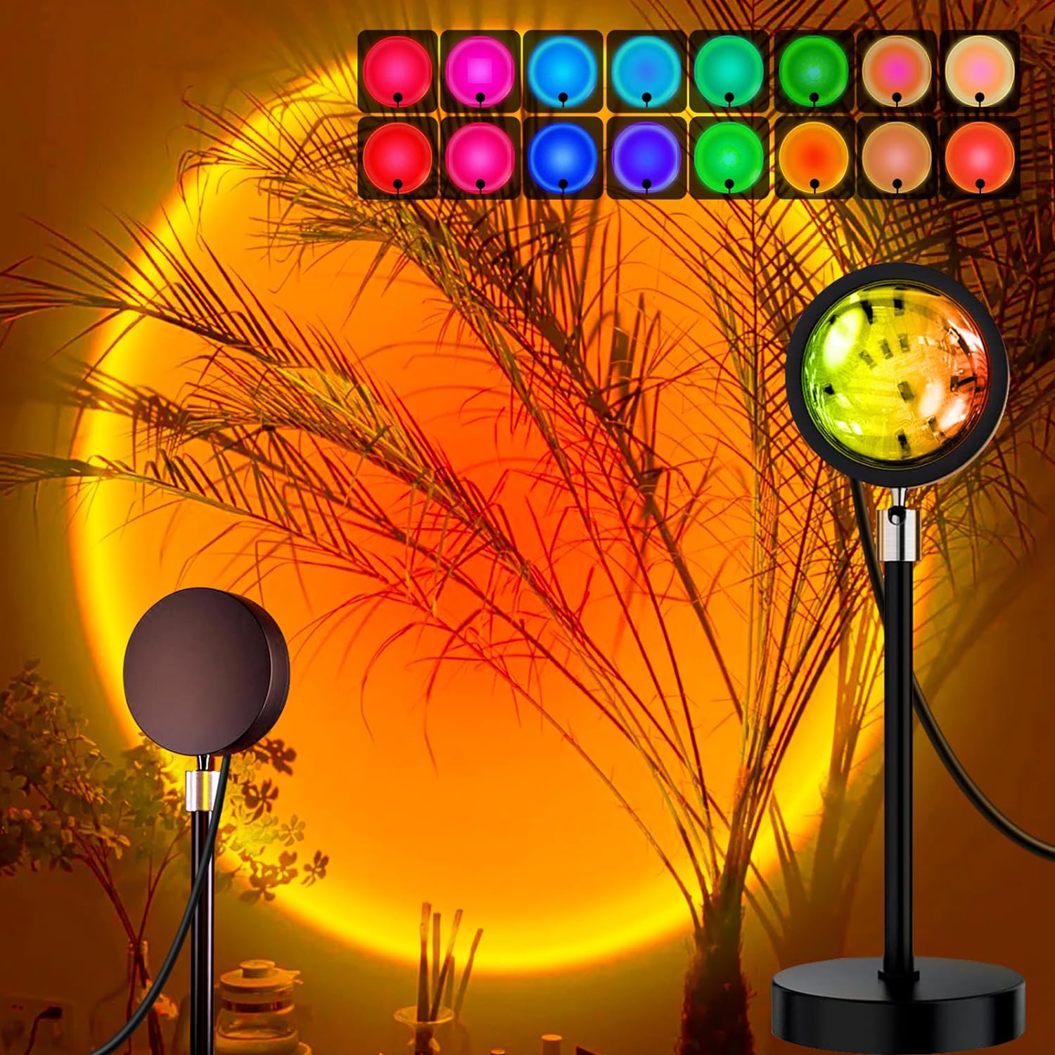 DYY Sunset Lamp Projector Sun Lamp Projection for Aesthetic Room Décor Sunset Light with Remote