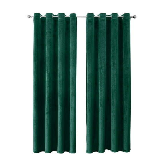 DYstyle 1/2 Panels Kid's Curtain Velvet Solid Living Room Bedroom Blackout Grommet Curtain Drapes