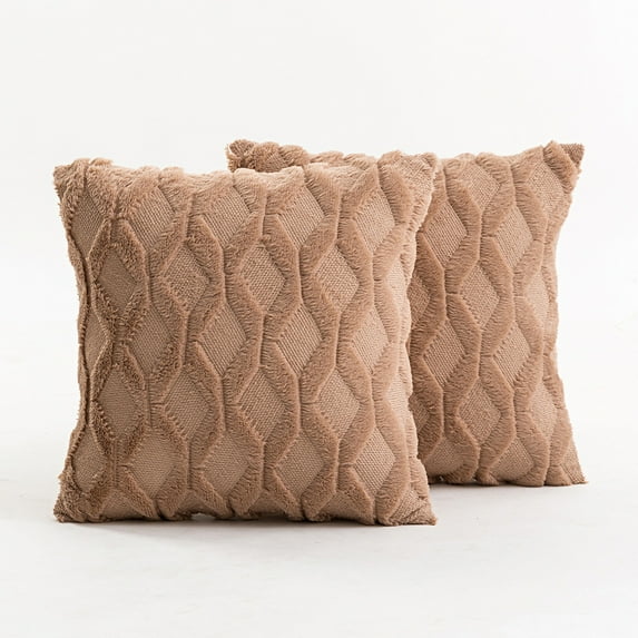 DYstyle 1/2 Pcs Size 18x18 inch Square Pillow Cases Cover Plush Shaggy Velvet Bed Sofa Decorative Throw Waist Cushion Cover