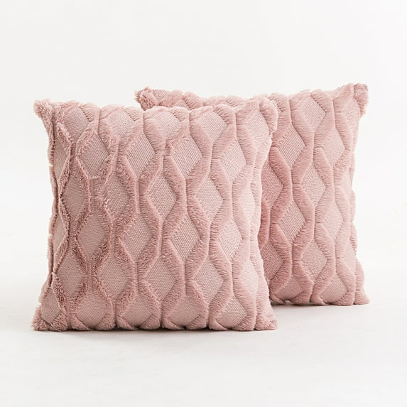 DYstyle 1/2 Pcs Size 18x18 inch Square Pillow Cases Cover Plush Shaggy Velvet Bed Sofa Decorative Throw Waist Cushion Cover