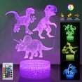 thumbnail image 1 of DYstyle 16 Color New Dinosaur 3D LED Night Light Table Desk Lamp Remote and Touch Control for Kid Birth Gift, 1 of 5