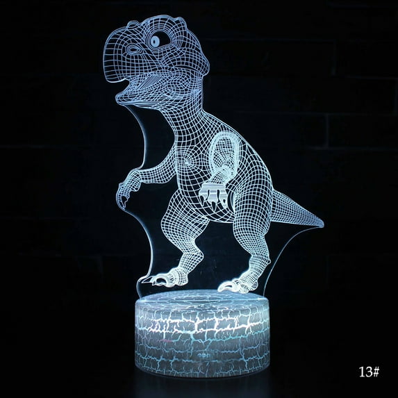 DYstyle 3D Dinosaur illusions Night Light Table Stand Lamp Remote Touch Control, Colour Changing For Kids Xmas Gift Home Decor