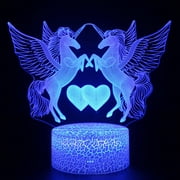 DYstyle 3D Unicorn illusions Night Light Table Stand Lamp Remote Touch Control, Colour Changing For Kids Xmas Gift Home Decor