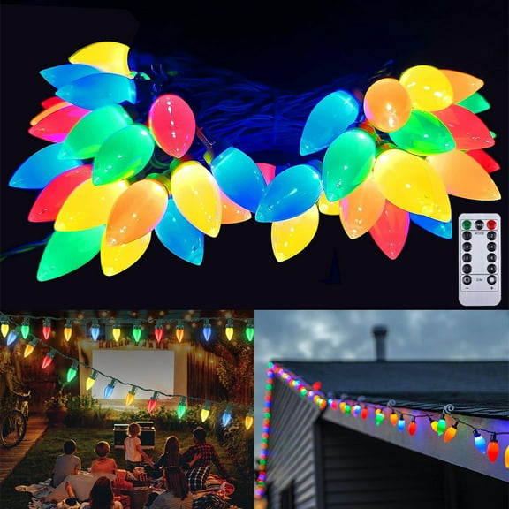 DYstyle Christmas Strawberry C7 Bulbs String Lights LED Fairy Lights for Outdoor Indoor Garland Wreath Party Xmas Tree Decorations
