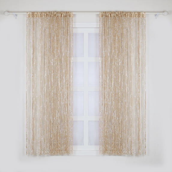 DYstyle Door Window Panel Shiny Tassel String Curtain Dividers Fringe Beaded