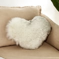 thumbnail image 1 of DYstyle Heart Shaped Soft Faux Sheepskin Fur Throw Pillow Case Cushion Cover, 1 of 1