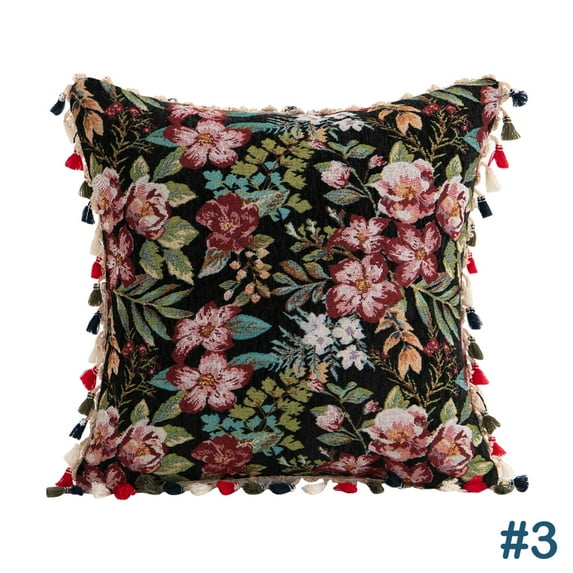 DYstyle Home Decoration Morocco Geometric Jacquard Tassel Cushion Cover Square Pillow Cases Cushion Cover