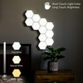 thumbnail image 1 of DYstyle RGB Hexagon Wall Lights Touch Sensitive USB-Power Lights LED Wall Panels DIY Geometric Modular Assembled RGB Colorful Light Ambiance Wall Sconces for Iiving Room Bedrooms DIY Lovers Gifts, 1 of 7